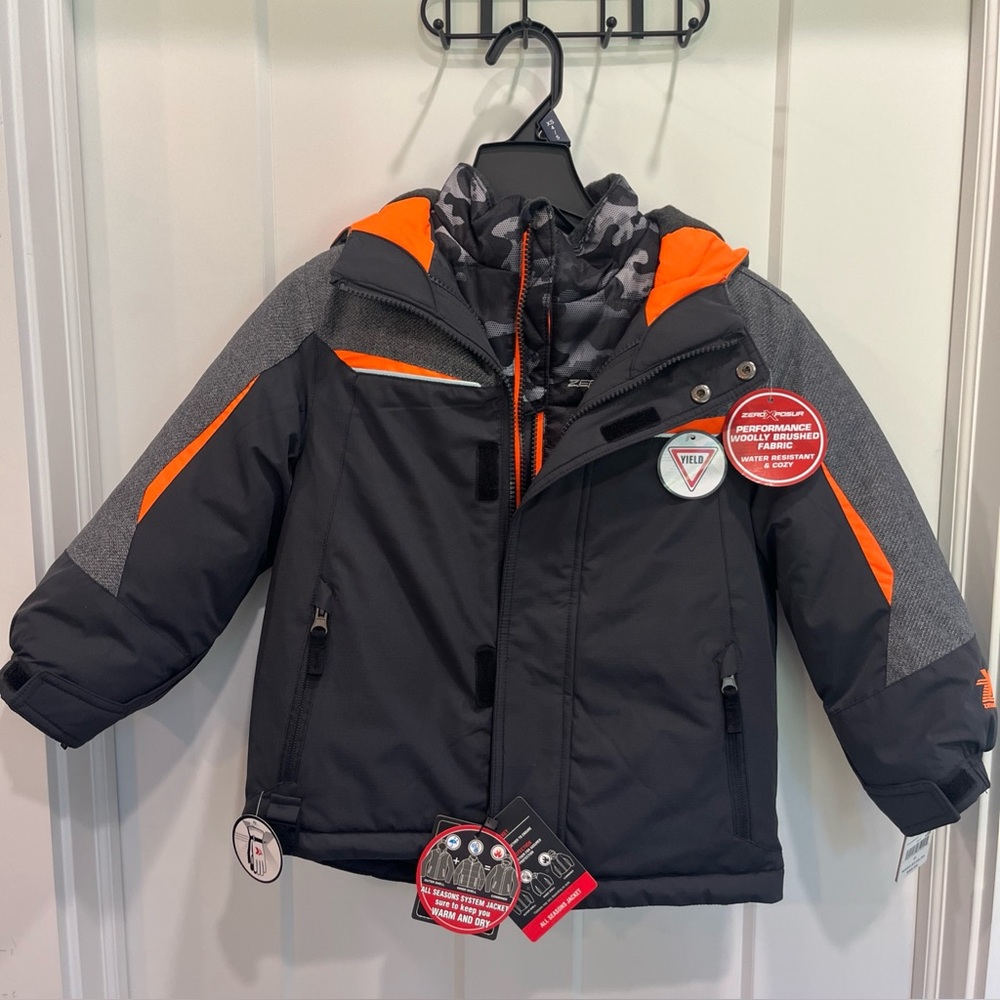 ZeroXposur Boy's Multi Tracker 3-in-1 Systems Heavyweight Jacket Size XS 4/5 NWT